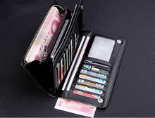 Free Shipping 2015 fashion new business wallets men s long zipper purse multicard brand European and