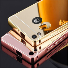 For Huawei Ascend P6 P7 Case Luxury Glitter Mirror Plating Metal Aluminum+Acrylic PC 2 in 1 Back Cover Capa Para Fundas