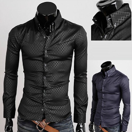 2015 New Fashion Brand Men\'s Casual Long-Sleeved P...