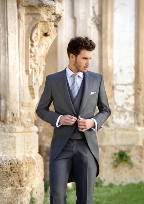 Classic Morning Suit Groom Tuxedos Groomsman Men's Wedding Prom Suits Custom Made (Jacket+Pants+Tie+Kerchief) AAA:035