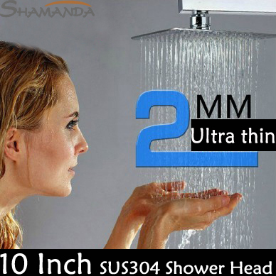 Free Shipping Bathroom Products 304 Stainless Steel Mirror 10 Inch Ultra Thin Rainfall Shower Head,SUS 304 Rain Shower Head