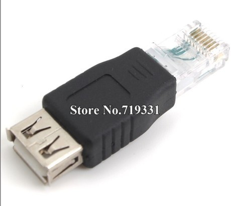 10PCS Female to RJ45 Adapter USB Transfer Cable Crystal Head RJ45 Network Cable Connector USB AF
