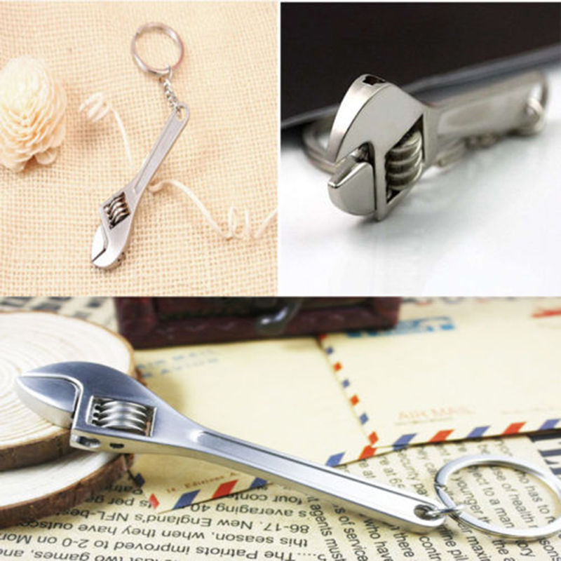 Hot 1Pcs Keychain Metal Adjustable Tool Wrench Spanner Keyring Creative Free Shipping