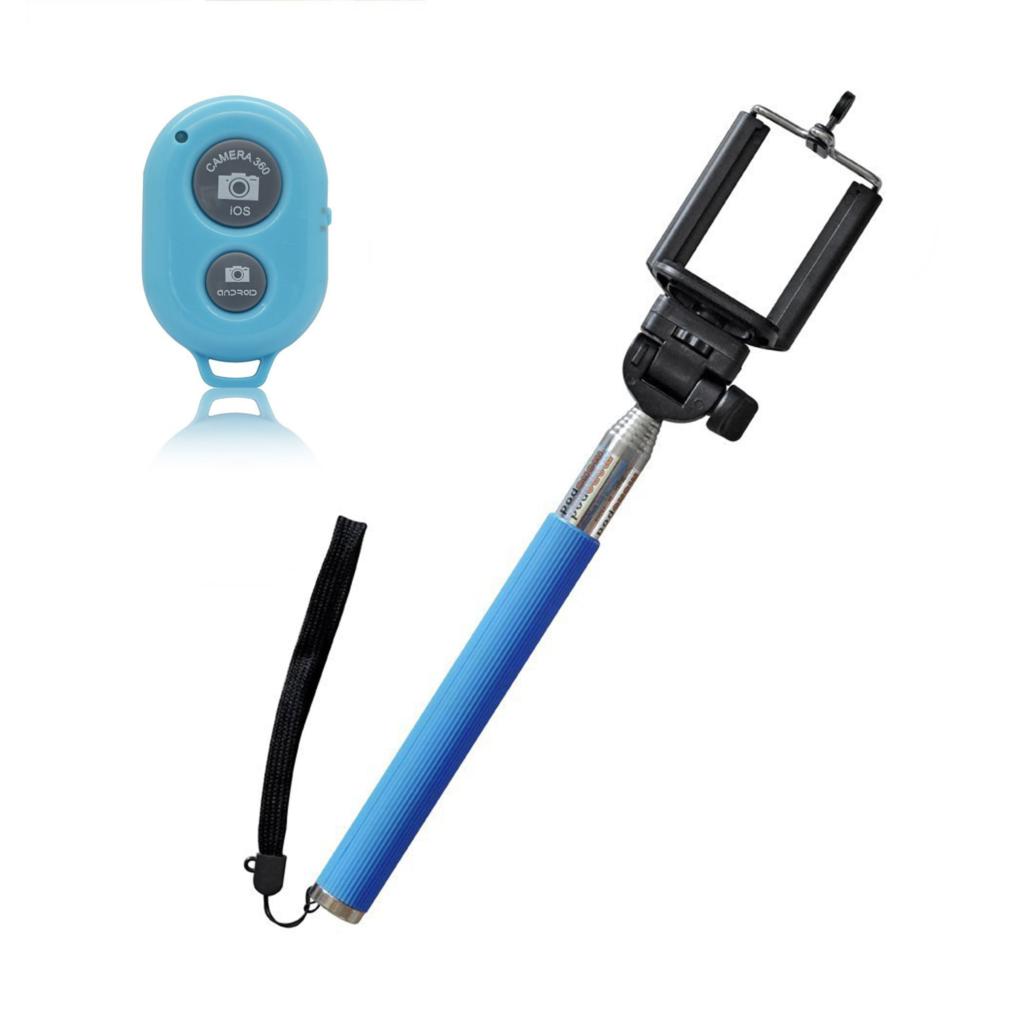  /  selfies extensible soporte con    + disparador  conexion bluetooth- Azul