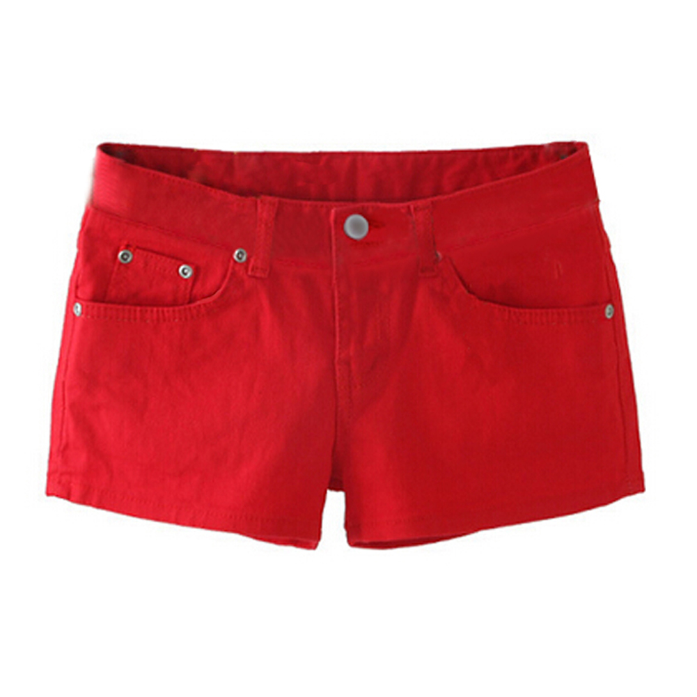 red short jeans