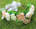 Beige color Bride Bohemian Flower Headband Festival Wedding Floral Garland Hair Band crown Hair Accessories for