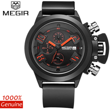 Megir Brand Men’s Popular Watches Date Chronograph Sport Watch Men Guaranteed Watch Silicone Wristwatch Fashion Relogio