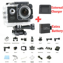 GoPro hero 3 style SJ4000 go pro camera 30M Waterproof 1080P Full HD DVR Sport action Camera Two Batteries + External Charger