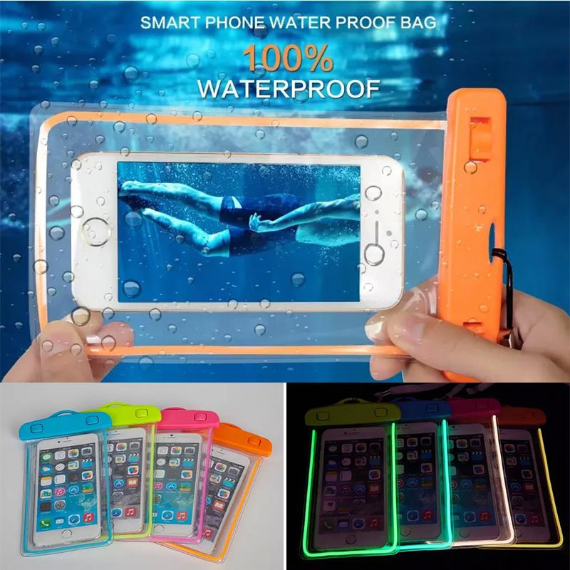 Waterproof Bag Swim Luminous night Underwater Case for Samsung Galaxy S3 S4 S5 S5Mini S6 S7