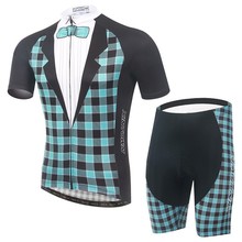 New fashion 2015 men tartan design gentlemen Cycling Jerseys Bike Clothing /Quick-Dry Bicycle Sportwear