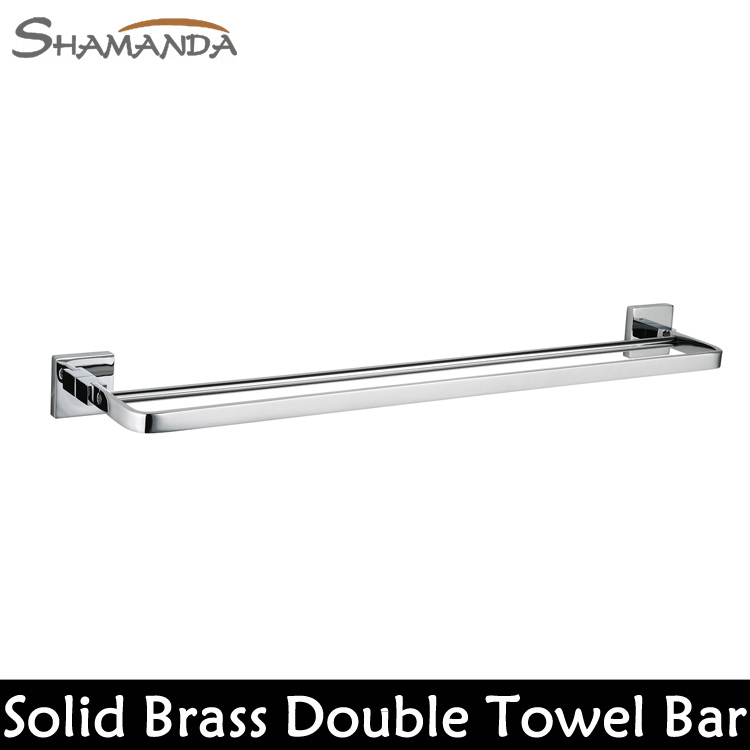 Free Shipping Bathroom Accessories Solid Brass Chrome Finished Double Towel Bar,Bathroom Proudct Towerl Holder,Towel Rack-99009