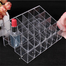 New 24 Transparent Color Lipstick Lipstick Pen Storage Acrylic Cosmetic Display Stand Makeup Lipstick Box Free Shipping ES439