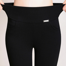 2016 New Women Office Work Pants&Leggings Large Size 6XL High Stretch Cotton Pencil Pants Candy Color Female High Waist Trousers