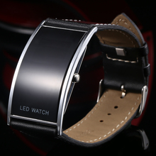 Luxury Fashion Steel Deluxe Slim Unisex Men Women Electronic Sport Casual Genuine Leather Wristwatches Watch Digital