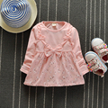 Fashion Toddler Girl Dresses Autumn Kids Floral Print Cotton Long Sleeve Baby Dress Bow Baby Girl