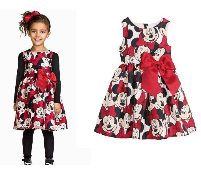 Гаджет  Baby clothing girl dresses minnie mouse original red dot casual dress infant baby dress cute roupa infantil feminina None Детские товары