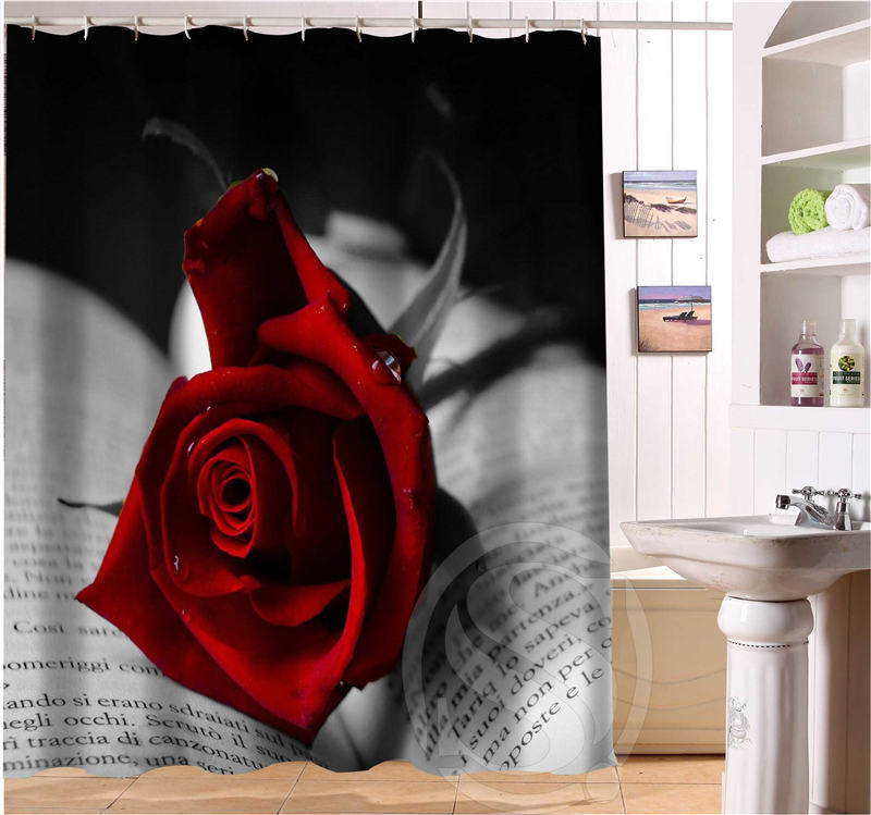 Romantic beautiful roses pattern Personalized Custom Shower Curtain Bath Curtain Waterproof Eco-Friendly MORE SIZE SQ0506-QY83