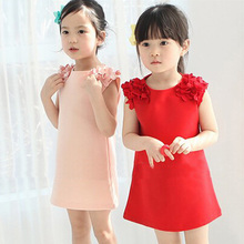 2016 vestidos Baby kids girls clothes summer girls Sleeveless 100% Cotton princess dress 1-8 years girls clothes