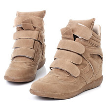 Fashion Brand designer women’s Genuine Leather casual shoes spring autumn women Height Increasing high-top Shoes Free Shipping