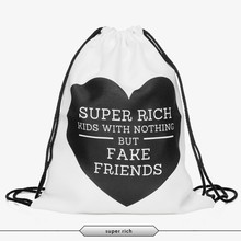 2015 New Fashion Escolar Backpack 3D Shopping Bags Softback Women Mochila Feminina Harajuku Drawstring Bag Mens