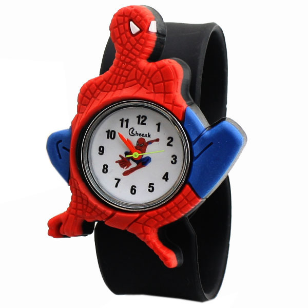 7 colors New Hot selling Electronic Children Digital Silicone quartz spider man Cartoon lovely Watch with