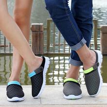 Brand Fashion Men Women Casual Shoes 2016 Summer Breathable Mesh Slip-on Sandals Shoes Unisex Couples Lovers Beach Shoes