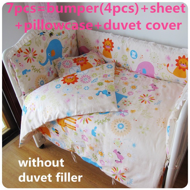 Здесь можно купить  Promotion! 6PCS Cot Linen Baby Bedding Sets Baby Girl Bedding Set, include (bumpers+sheet+pillowcase)  Детские товары