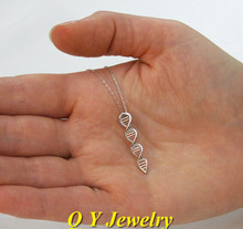 1Pcs Science Fine Jewelry Boho Chic Biology DNA Pendant Necklace Colar CC Molecule Necklaces Ladies Fashion