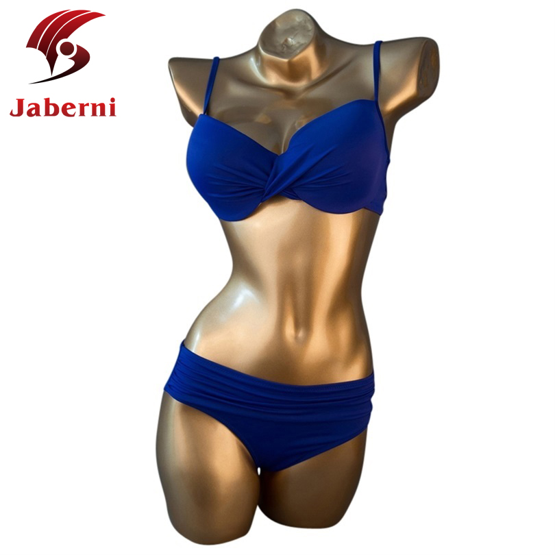 Large Size L 4XL Blue Sheer Swimwear High Waisted Female Swimsuit Sexy Beach Top Bottom Women