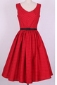 Free pp NEW RED BLACK POLKA DOT COLLARED VINTAGE 1950 s 60 s ROCKABILLY SWING PARTY