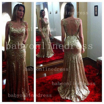 Elegant long gold dresses