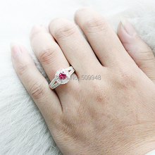Women Simulated Diamond Green Emerald Red Ruby Purple Pure Finger 925 Sterling Silver Ring WEDN R130