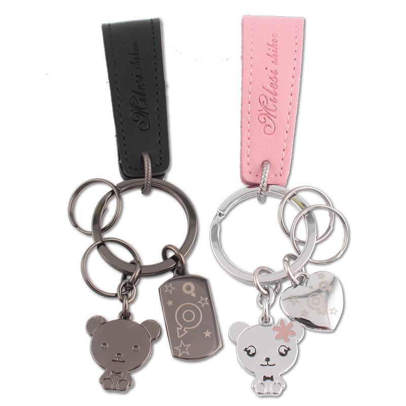milesi brand chaveiro carro couple  keychain Novelty llaveros lover Bear cute key chain porte clef portachiavi Anahtarl k 7923