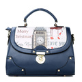 Retro England Style Imported PU Handbag Fashion Print Women Shoulder Bag Ladies Cheap Korean Trend Shoulder