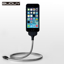 Newest Design Luxury Metal 2 In 1 Phone Charger USB Cable With Holder Feature For iPhone6 5S 6S Plus Charging