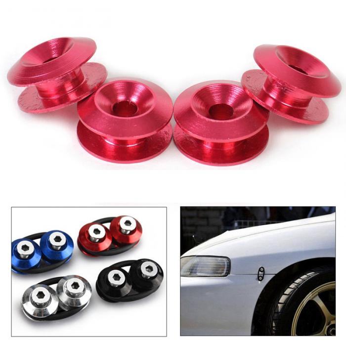 Red JDM Universal Quick Release Fasteners Kit Set Fit For Bumper /& Trunk Hatch
