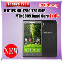 Original Guarantee Lenovo P780 3G Mobile Phone 5 inch 1280x720px MTK6589 Quad Core Lenovo Phone Dual SIM Card 8.0MP Camera GPS