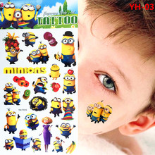 Movie Minions Toy Despicable Me Temporary Tattoo Kids Children Cartoon Sticker Flash Body Art FREE SHIPPING