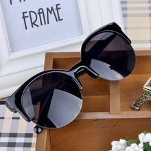 High Quality 2016 New Fashion Retro Designer Super Round Circle Glasses Cat Eye Semi-Rimless Women’s Sunglasses Glasses Goggles