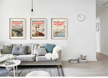 vintage giant poster canvas painting modern decorative art Popular Mechnicas train aeroplane ships helicopter transportation art