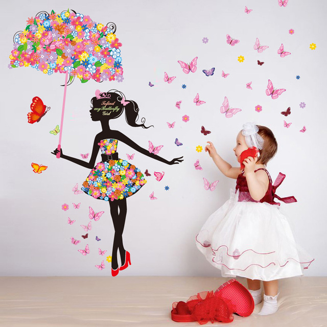 Flower And Erfly Wall Decals Erfly Wall Art For Nursery Makipera