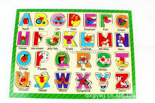 Wooden Early education Alphanumeric puzzles, Math Toys, 26 English letters puzzles