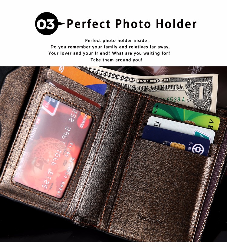 2016 Hot Fashion men wallets Bifold Wallet ID Card holder Coin Purse Pockets Clutch with zipper Men Wallet With Coin Bag Gift