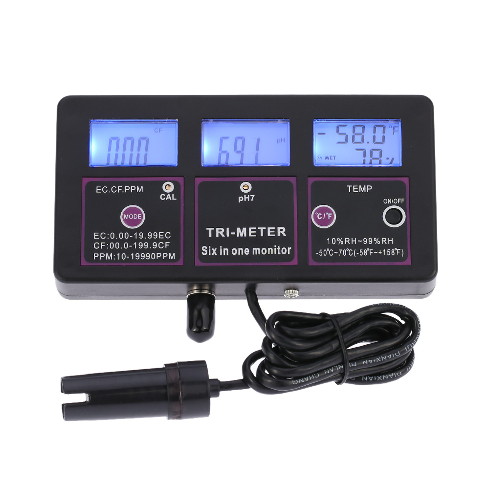 Thermometer /&PH Digital Online pH Meter Aquarium Water Quality Monitor Analyzer