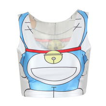 sale white Short exercise vest Dora a dream prints sleeveless round neck tank top crop top
