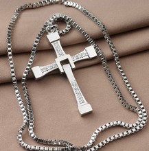 Free Shipping New Movie jewelry The Fast Furious Dominic Toretto Vin Diesel Classic Male Rhinestone CROSS