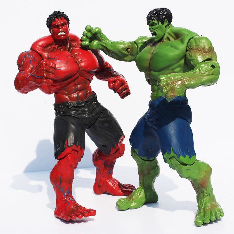 Movie Super Hero The Avengers Hulk PVC action Figure toy 25cm Red Hulk Green Hulk Figures Toys Free Shipping