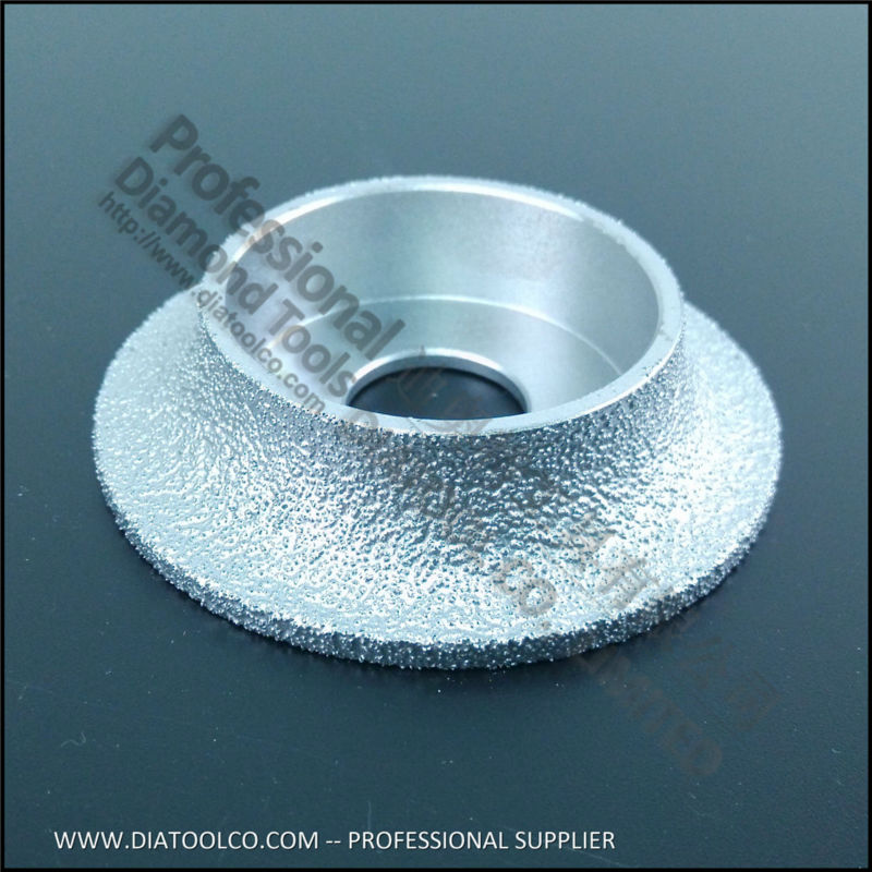 1/4 Round Hand Profile wheel, Vacuum Brazed Diamond grinding wheel, Dia75mmx15mm Demi-bullnose edge profile