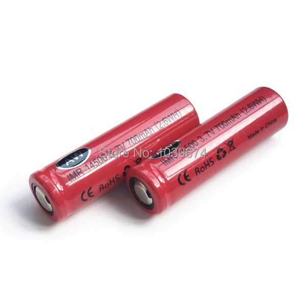 Free DHL High Drain IMR 14500 3 7V 700mAh 2 6WH Rechargeable Lithium ion Li ion