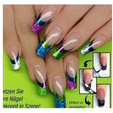 Colorful French Arc 3D Nail Art Stickers Water Transfer Beauty Decals Decorations Tools For Nails JH132
